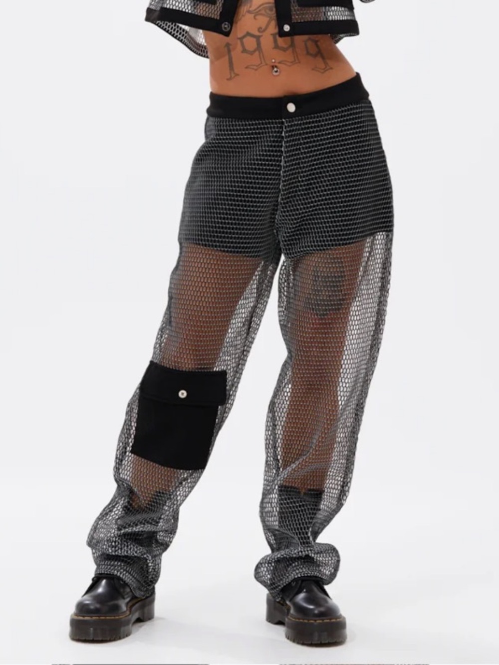 AKIRA STEPHANIA TRANSPARENT TROUSER IN BLACK size large women’s pants $50